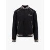 Shiny cotton bomber with laneus embroidery