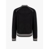 Shiny cotton bomber with laneus embroidery