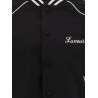 Shiny cotton bomber with laneus embroidery