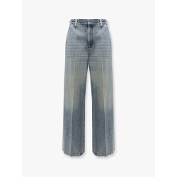 Stone-washed flared jeans