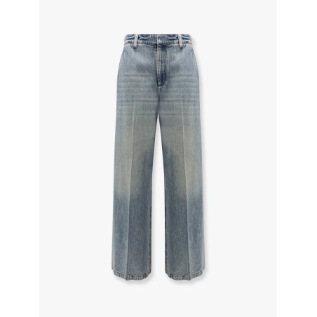 Stone-washed flared jeans