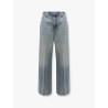 Stone-washed flared jeans