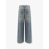 Stone-washed flared jeans