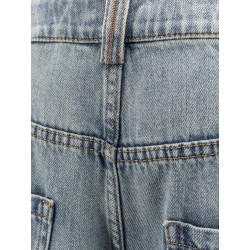Stone-washed flared jeans