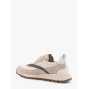 Low-top suede and nylon sneakers with monili details