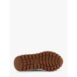 Low-top suede and nylon sneakers with monili details