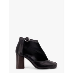 Leather cut out ankle boots