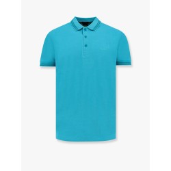 Cotton polo shirt with embroidered profiles