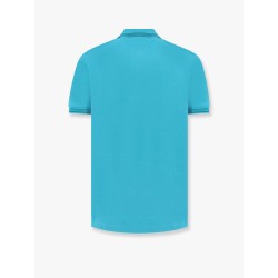 Cotton polo shirt with embroidered profiles
