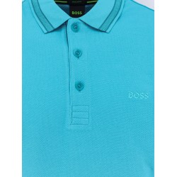 Cotton polo shirt with embroidered profiles