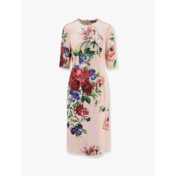 Satin dress with iconic floral print