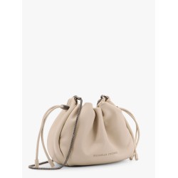 Mellow mini bucket bag in soft leather with precious chain