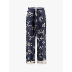 Cinzia silk trouser with floral print