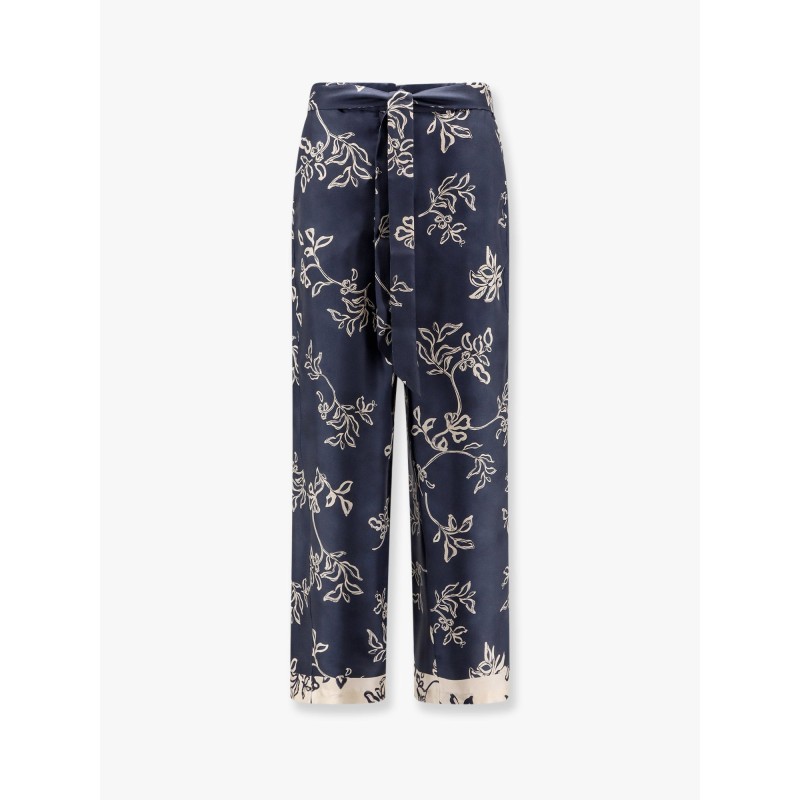 Cinzia silk trouser with floral print