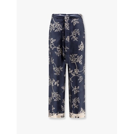Cinzia silk trouser with floral print