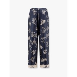 Cinzia silk trouser with floral print