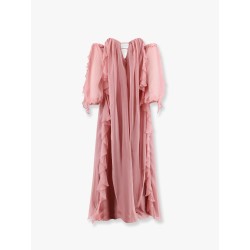 Long dress with bustier and rouches
