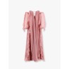 Long dress with bustier and rouches