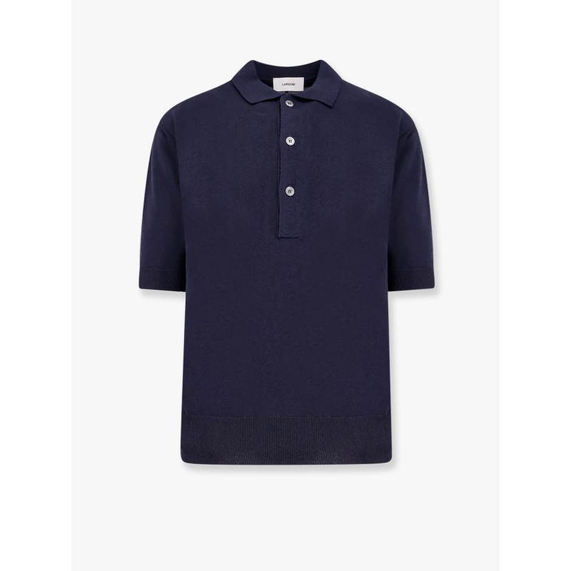 Viscose and cotton knit polo shirt