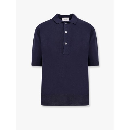 Viscose and cotton knit polo shirt