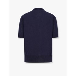 Viscose and cotton knit polo shirt