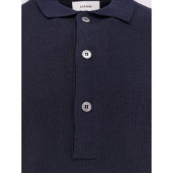 Viscose and cotton knit polo shirt