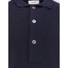 Viscose and cotton knit polo shirt