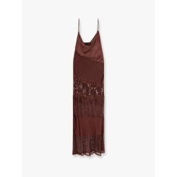 Ibis satin and lace long dress