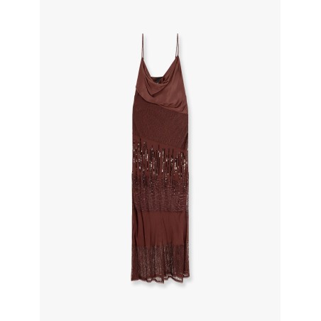 Ibis satin and lace long dress