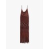 Ibis satin and lace long dress