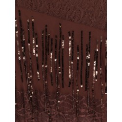 Ibis satin and lace long dress