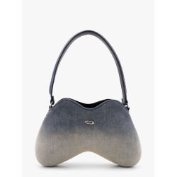 Double d shoulder denim bag