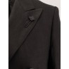 Adamsf linen blazer with iconic brooch