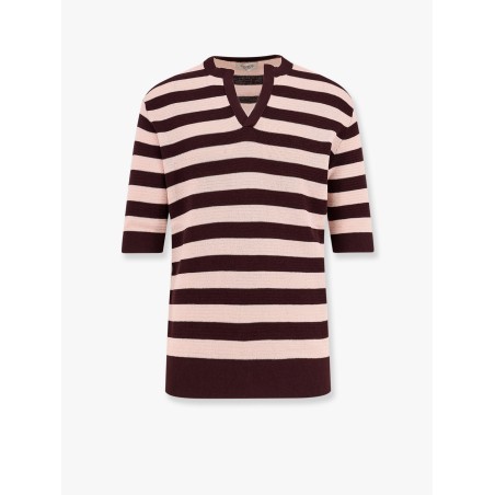 Striped knitted cotton sweater