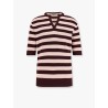 Striped knitted cotton sweater