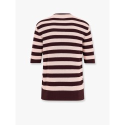 Striped knitted cotton sweater