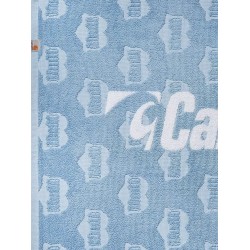 Heart train cotton beach towel with jacquard motif