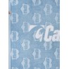 Heart train cotton beach towel with jacquard motif