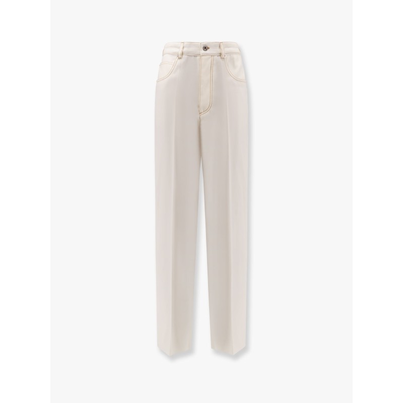 Wool wide leg trouser
