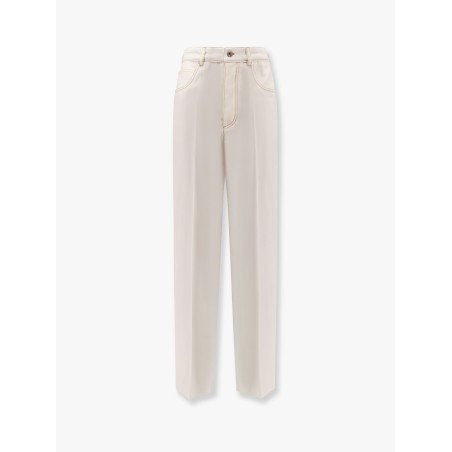 Wool wide leg trouser