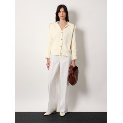 Wool wide leg trouser