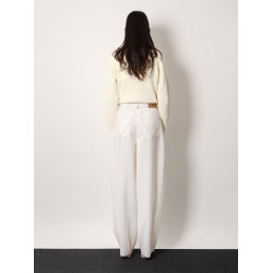Wool wide leg trouser