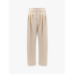 Pleated tailored wool blend trouser