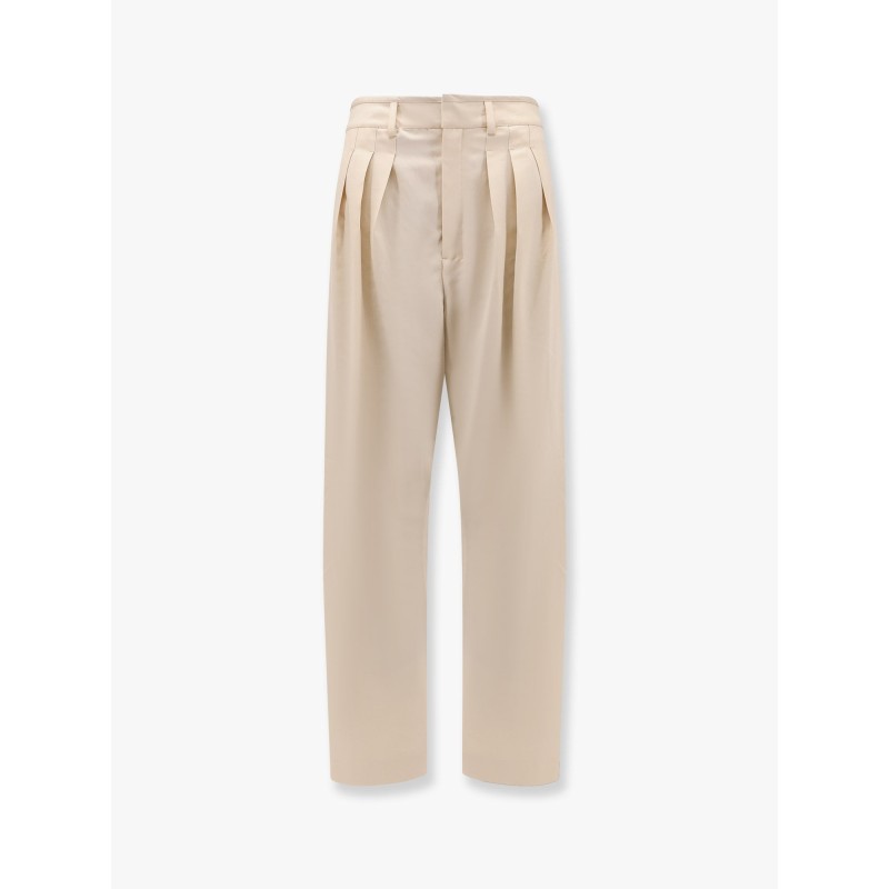 Pleated tailored wool blend trouser