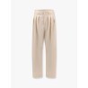 Pleated tailored wool blend trouser
