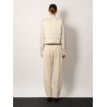 Pleated tailored wool blend trouser