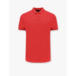Cotton polo shirt with embroidered profiles