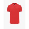 Cotton polo shirt with embroidered profiles