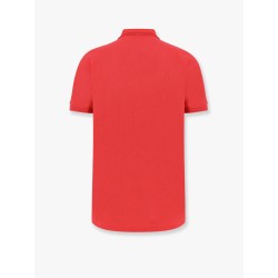 Cotton polo shirt with embroidered profiles