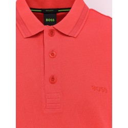 Cotton polo shirt with embroidered profiles